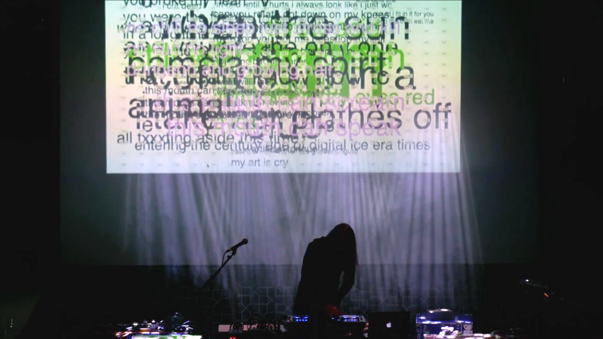 footage of a live audiovisual performance at worm